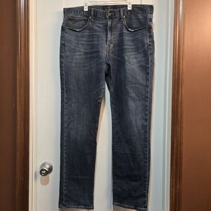 Lucky Brand 121 Heritage Slim Jeans Mens 36x32 Straight Leg Dark Wash Denim